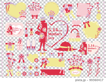 [2023] Fashionable illustration set for Mother's Day Silhouette 3 colors 99360417