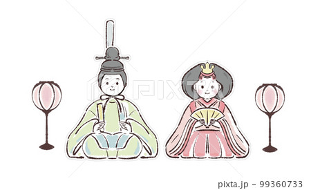 お雛様/雛祭り/雛人形/節句のイラスト 99360733