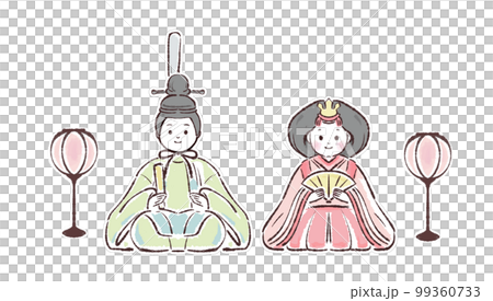 お雛様/雛祭り/雛人形/節句のイラスト 99360733