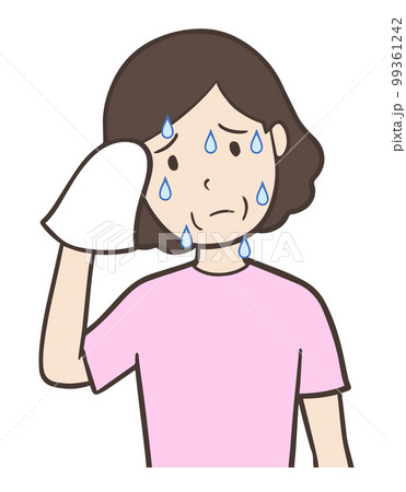 汗をダラダラかく中年女性、多汗症のおばさん 99361242