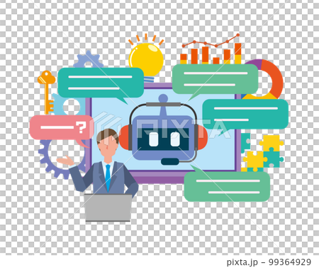 AI chatbot image illustration 99364929