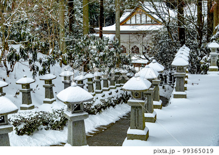 雲辺寺の雪化粧　感動の光景が広がる 99365019
