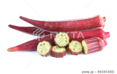 red okra isolated on white background 99365060