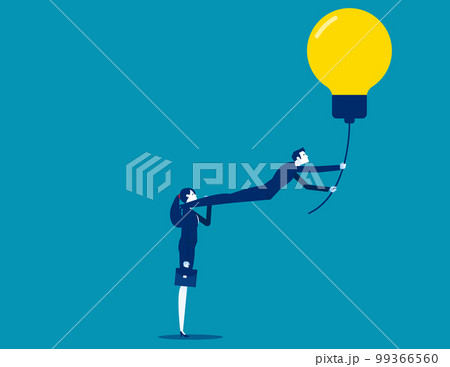 Business leader with growth idea. Business start up vector illustration Business leader with growth idea. Business start up vector illustration 99366560