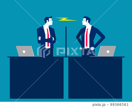 Employee have misunderstanding or fight in office. Business environment vector illustration Employee have misunderstanding or fight in office. Business environment vector illustration 99366561
