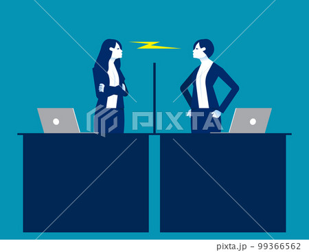 Employee have misunderstanding or fight in office. Business environment vector illustration 99366562