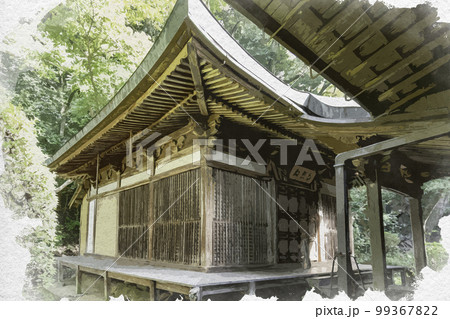 水彩画風 長岳寺 大師堂 奈良県天理市 水彩画風 長岳寺 大師堂 奈良県天理市 99367822
