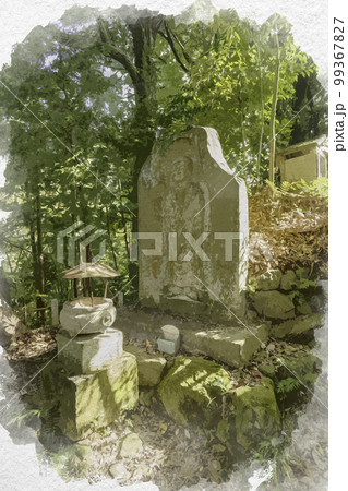 水彩画風 長岳寺 大石棺佛 奈良県天理市 水彩画風 長岳寺 大石棺佛 奈良県天理市 99367827