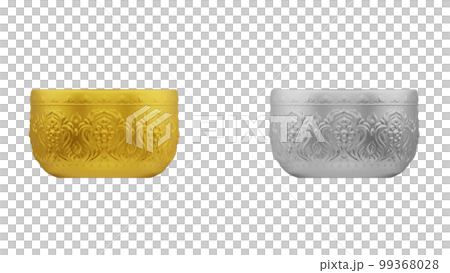 element of gold and silver bowl thai culture from image traced 3d. songkran festival thailand travel. element of gold and silver bowl thai culture from image traced 3d. songkran festival thailand travel. 99368028
