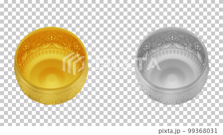 element of gold and silver bowl thai culture from image traced 3d. songkran festival thailand travel. element of gold and silver bowl thai culture from image traced 3d. songkran festival thailand travel. 99368031