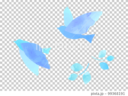 watercolor flying bird material 99368191