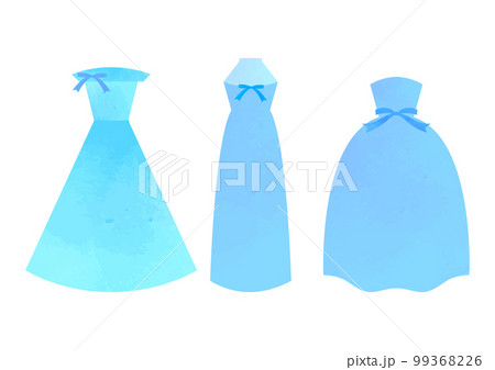 水彩風の可愛いドレス素材 99368226