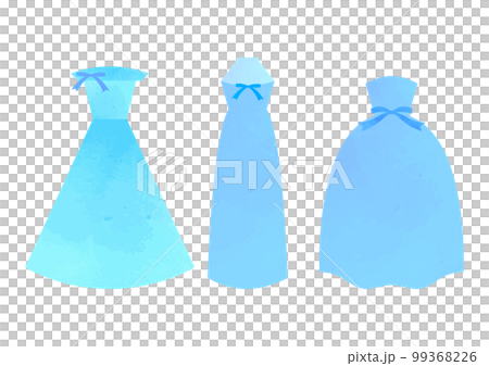 水彩風の可愛いドレス素材 99368226