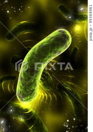 3d rendered Bacteria cells in color background 99368961