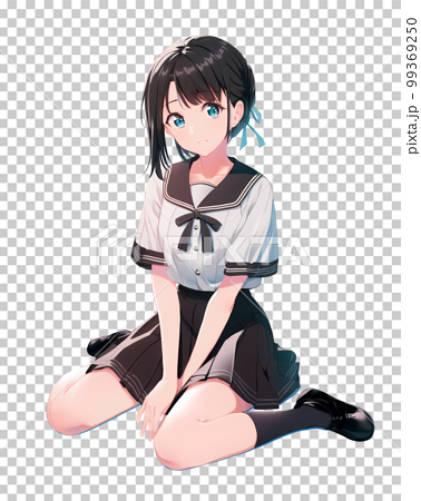 anime girl sitting down base