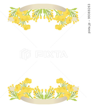 菜の花のリボンフレーム 99369263