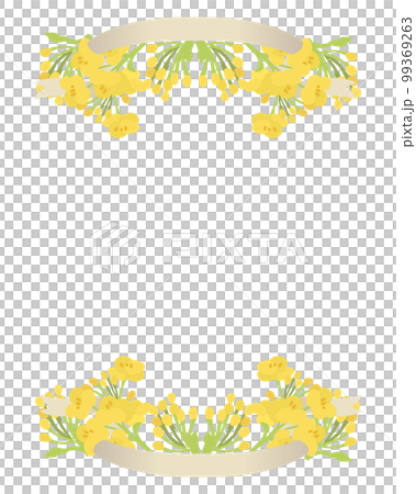 菜の花のリボンフレーム 99369263