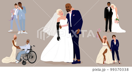 Newlywed wedding couple of man and woman 99370338