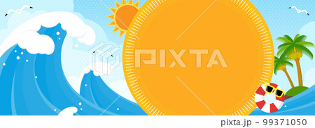 南国の海　背景・フレーム素材（バナー向け横長） 99371050