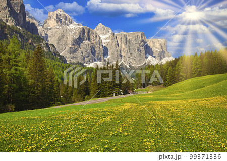 ドロミティ地方の美しい春の情景 ドロミティ地方の美しい春の情景 99371336