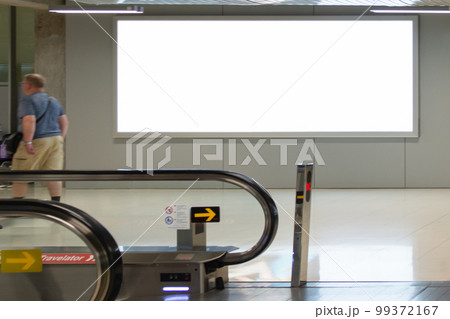 Blank advertising billboard at airport,mockup poster media template ads display Blank advertising billboard at airport,mockup poster media template ads display 99372167