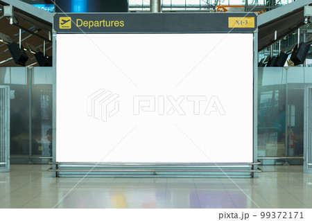 Blank advertising billboard at airport,mockup poster media template ads display Blank advertising billboard at airport,mockup poster media template ads display 99372171