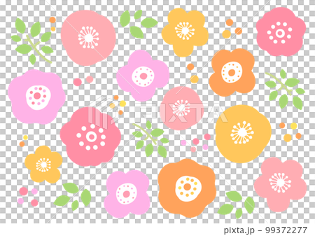 北欧風の可愛い花の素材 北欧風の可愛い花の素材 99372277