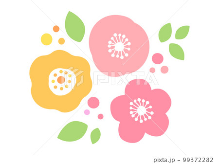 北欧風の可愛い花の素材 北欧風の可愛い花の素材 99372282