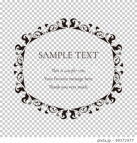 素材_フレーム_豪華な雰囲気の飾り枠。シンプルで高級感のある囲みのデザイン 99372977