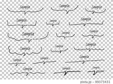 手描きのペンで書いた下半分の吹き出しセット 手描きのペンで書いた下半分の吹き出しセット 99373431