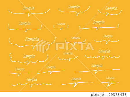 手描きのペンで書いた下半分の吹き出しセット 99373433