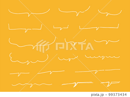 手描きのペンで書いた下半分の吹き出しセット 99373434