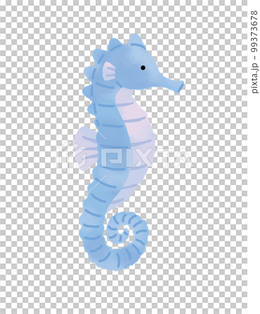 Material for New Year's cards Illustration of a cute seahorse with a watercolor touch 99373678