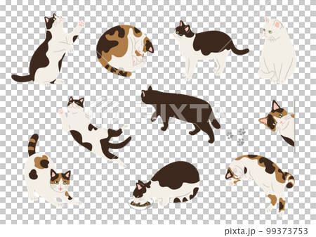 可愛貓咪手繪風格插畫集 99373753