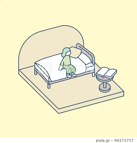 ベットで眠る人。夜の静かな時間 99373757