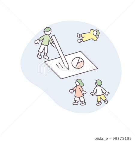 グラフを観察するひとびと。数字について分析する必要を感じる 99375185