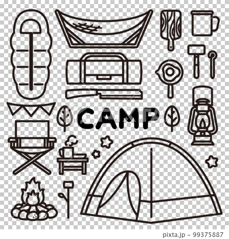 露營單色插圖集 99375887