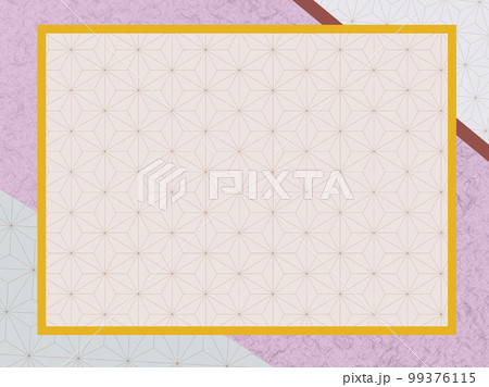 和風背景素材：縁付きピンク系 99376115