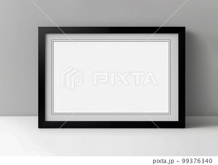 Horizontal frame mockup. Blank frame on office shelf, diploma degree certificate credentials image photo poster business chief executive. Horizontal frame mockup. Blank frame on office shelf, diploma degree certificate credentials image photo poster business chief executive. 99376340