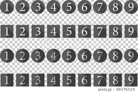 長陰影單色數字圖標集 99376529