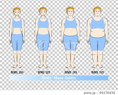 Body mass index Body shape change of young women Diet before after illustration vector Body mass index Body shape change of young women Diet before after illustration vector 99376936