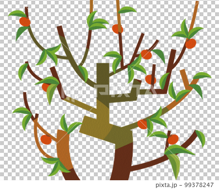 Oil painting style persimmon tree 99378247