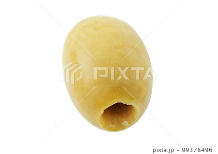 Pitted canned olives isolated on white background. File contains clipping path. Pitted canned olives isolated on white background. File contains clipping path. 99378496