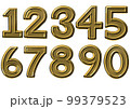 ゴールドの立体的な数字セット 99379523