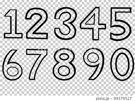 シンプルな数字のセット 99379527