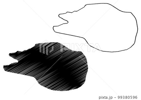 Burry Holms island (United Kingdom of Great Britain and Northern Ireland, Wales) map vector illustration, scribble sketch Isle of Burry Holms map 99380596