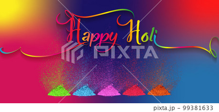 Happy Holi Indian Festival Banner, Colorful gulaal, powder color, party card with colourful explosion patterned and crystals on paper multicolors Background, vector illustration vibrant color template Happy Holi Indian Festival Banner, Colorful gulaal, powder color, party card with colourful explosion patterned and crystals on paper multicolors Background, vector illustration vibrant color template 99381633