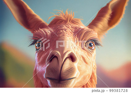 lama portrait. Generative AI lama portrait. Generative AI 99381728