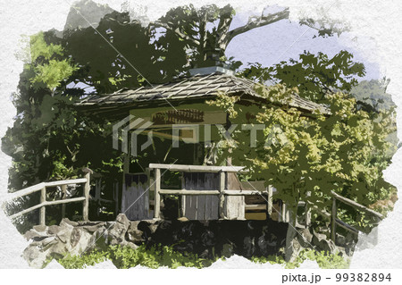 水彩画風 吉城園 奈良県奈良市 水彩画風 吉城園 奈良県奈良市 99382894
