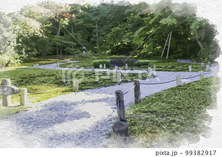 水彩画風　吉城園　奈良県奈良市 99382917
